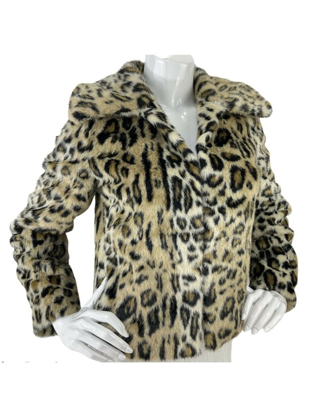 Majorelle Revolve Coat Womens Size Small? Faux Fur Leopard Short Msrp $248 Nwt